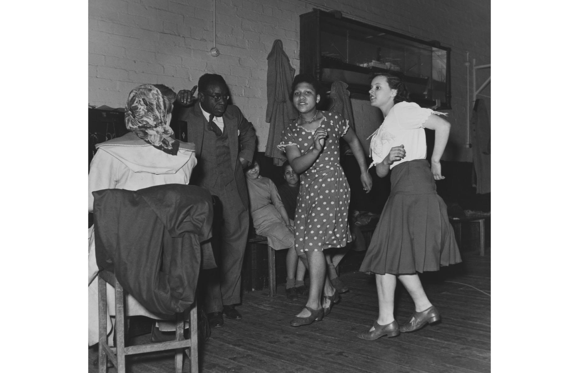 Rock and roll dance class in Wales, 1950s